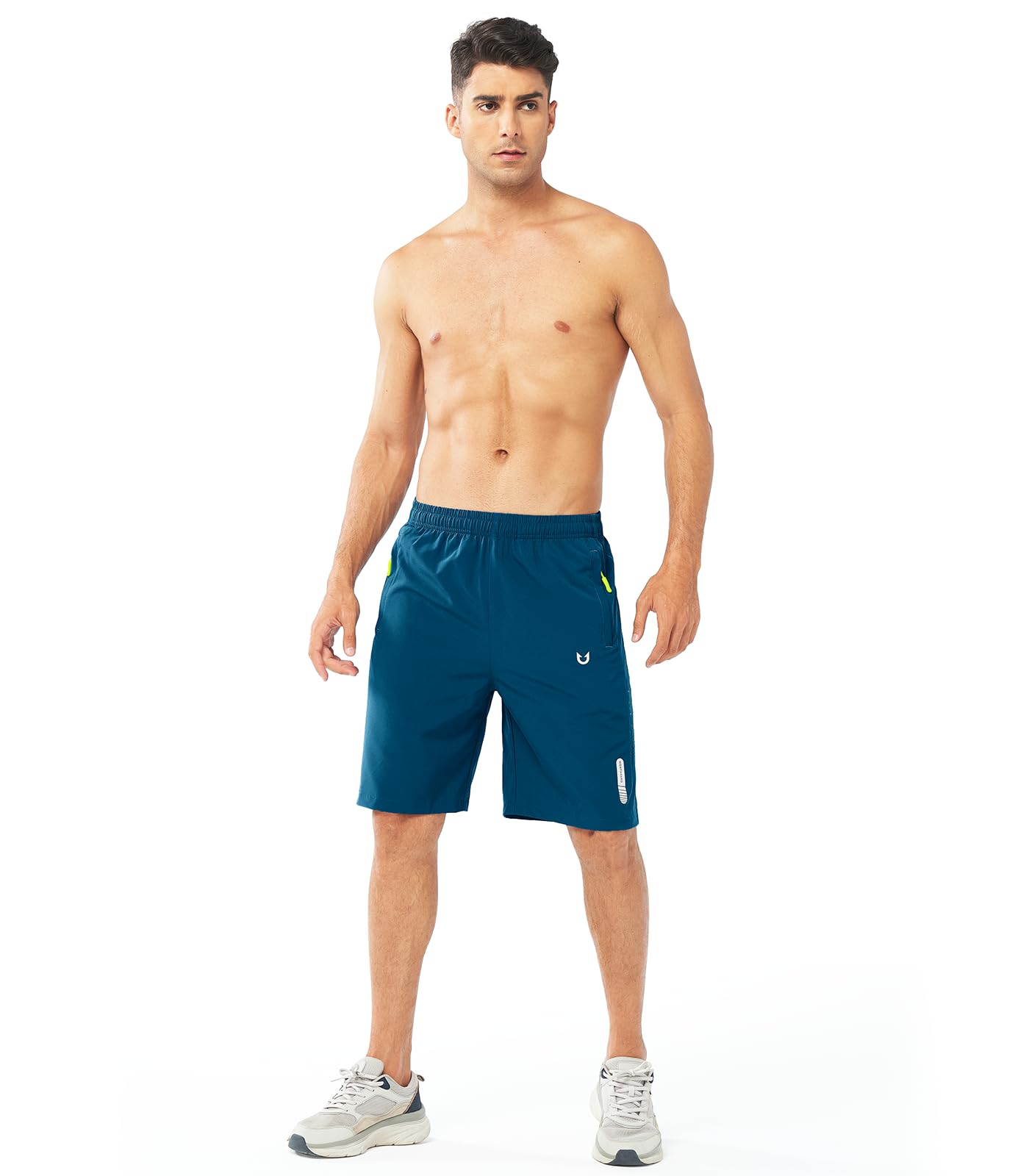 NORTHYARD Men's Athletic Running Shorts Quick Dry Workout Shorts 7"/ 5"/ 9" Lightweight Sports Gym Basketball Tennis Hiking Exercise SEABLUE-9inch L