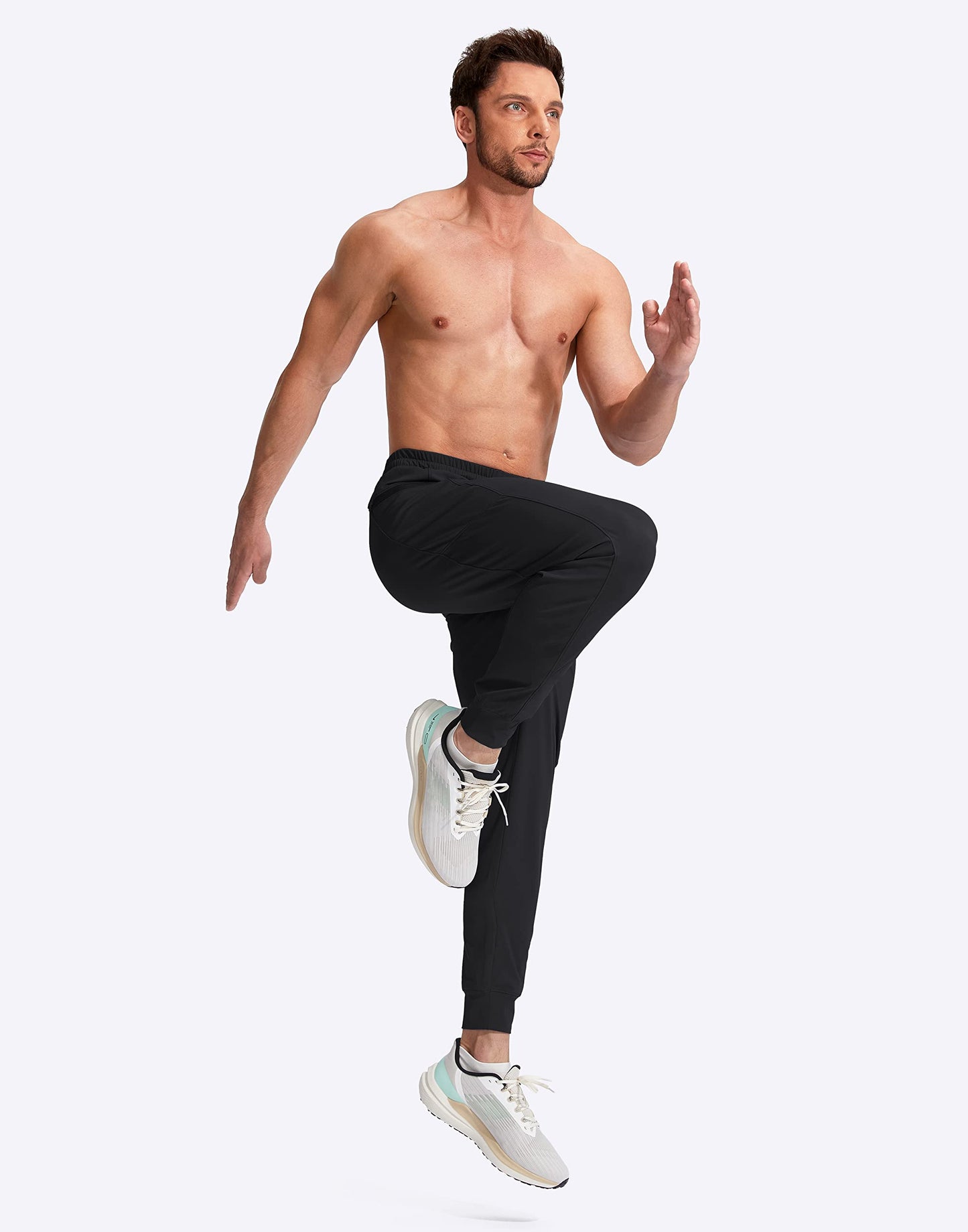 G Gradual Men's Joggers Pants with Zipper Pockets Stretch Athletic Sweatpants for Men Workout Jogging Running(Black, XX-Large)