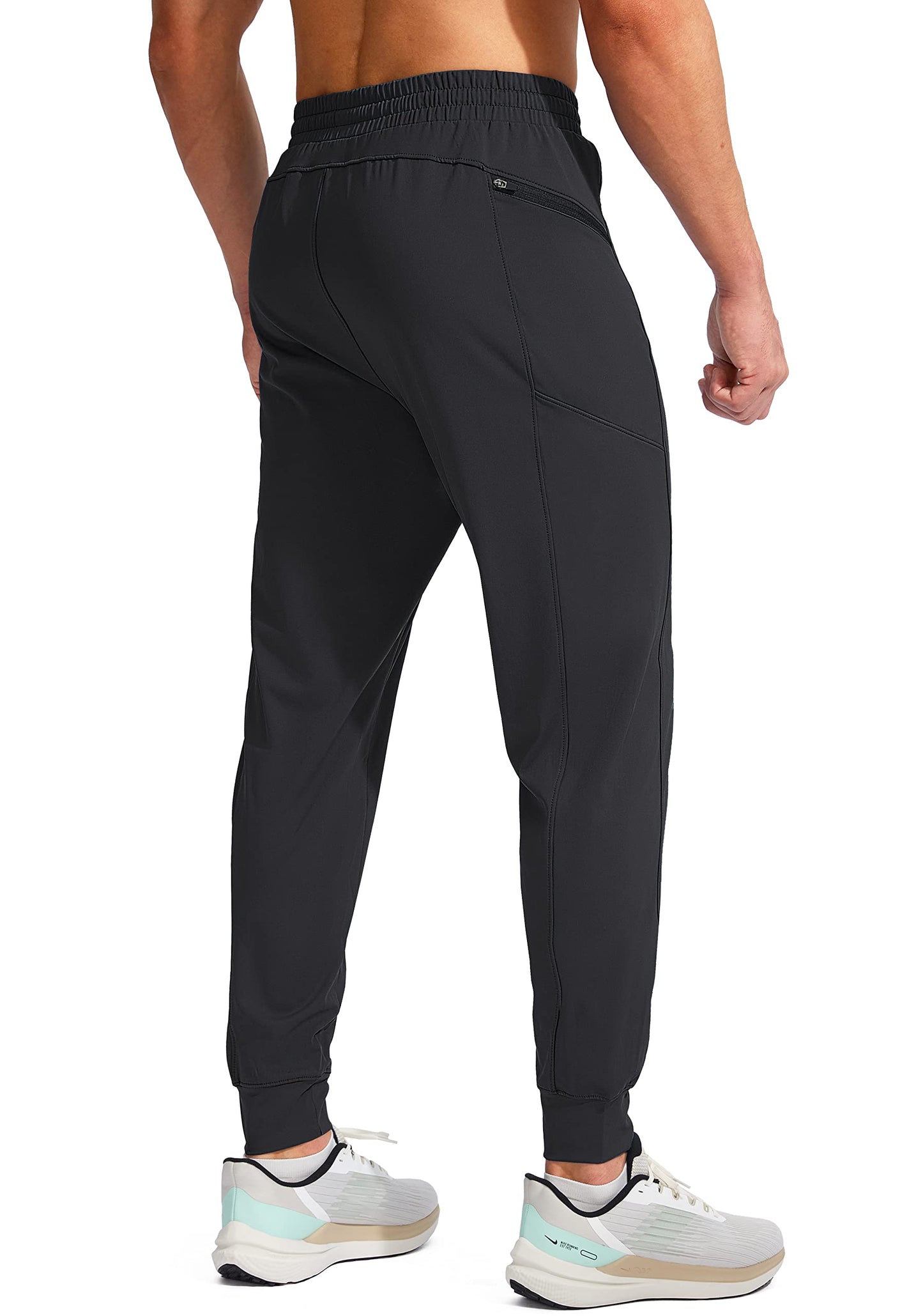 G Gradual Men's Joggers Pants with Zipper Pockets Stretch Athletic Sweatpants for Men Workout Jogging Running(Black, XX-Large)